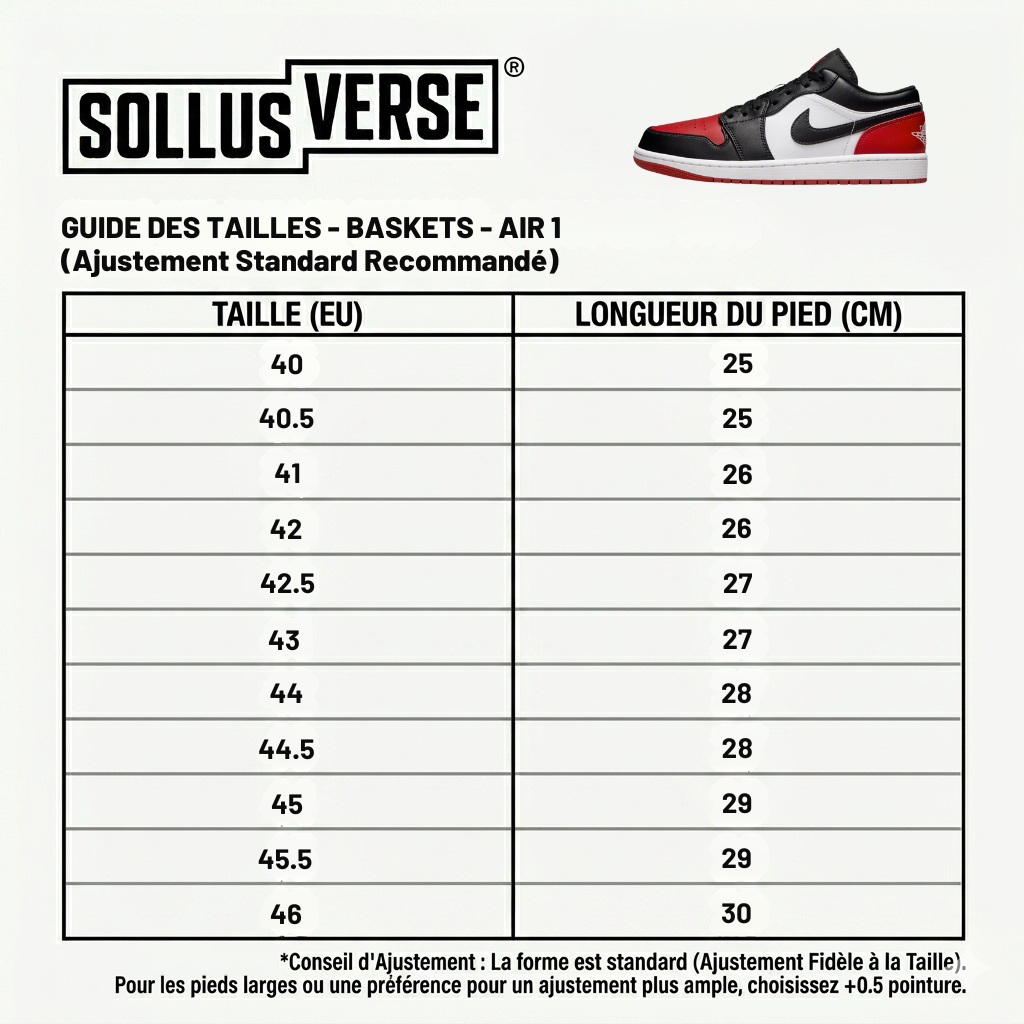 Baskets Air 1 Low Bred Toe pour Homme