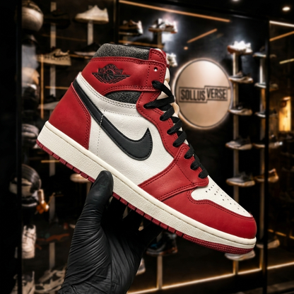 Baskets Montantes Air 1 pour Homme Rouge et Blanc