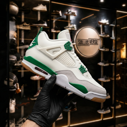 Baskets SB x Air 4 Retro vert pin pour homme