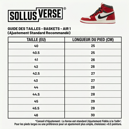 Baskets Montantes Air 1 pour Homme Rouge et Blanc