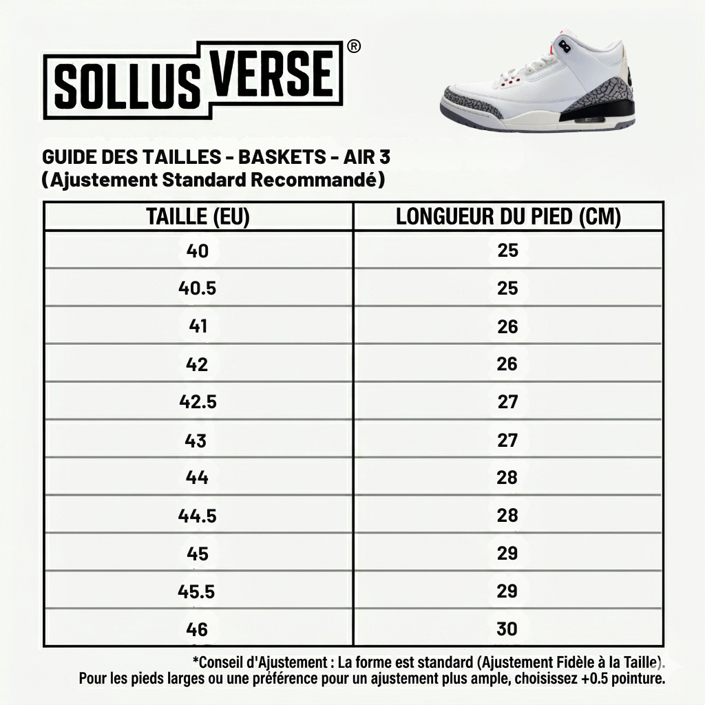 Baskets Air 3 Retro White Cement pour Homme
