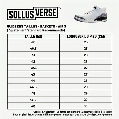 Baskets Air 3 Retro White Cement pour Homme