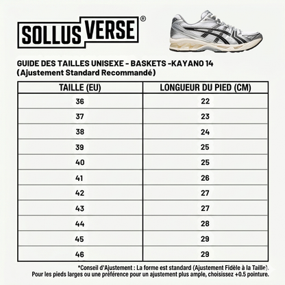 Baskets Unisexe Kayano 14 Argentées et Blanches