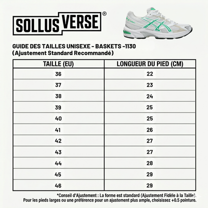 Baskets Unisexes 1130 Blanc Vert Malachite